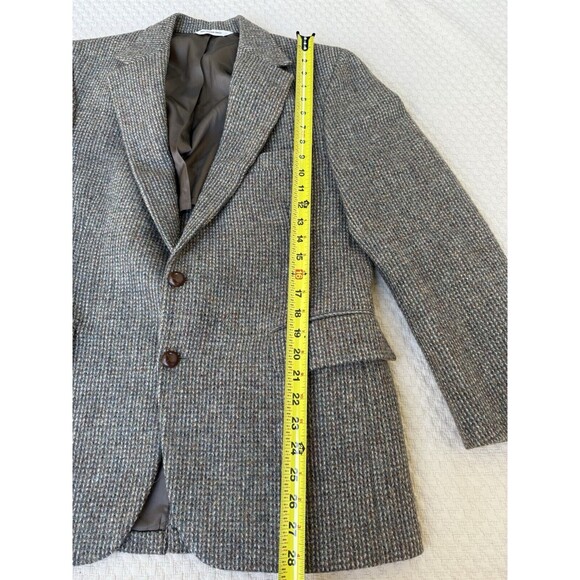 Vintage Harris Tweed Sports Jacket Coat Wool Mens Large Handwoven Scotland 1985 - Picture 13 of 14